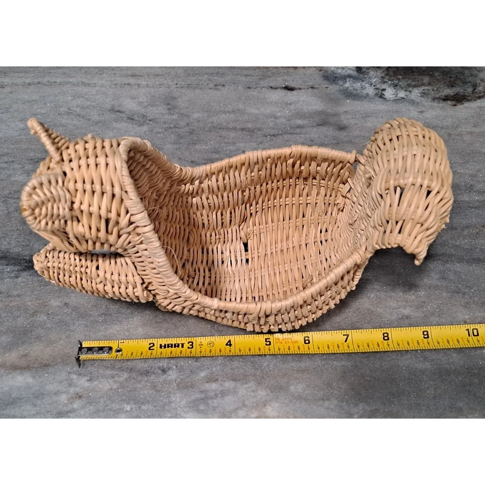 Wicker Squirrel Shaped Basket, Brown, Medium Indoor Freestanding